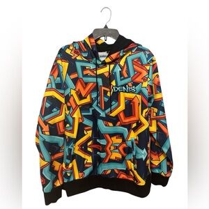 Denis Colorful Geometric Hoodie Size: Large NWOT